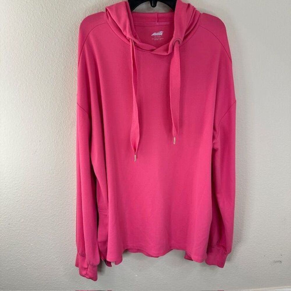 AVIA Activewear Women's Pink Long Sleeve Pullover‎ Hooded Sweatshirt LG (12-14)